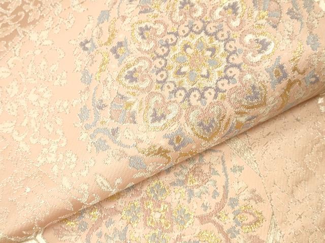 平和屋本店▼六通柄袋帯　正倉院亀甲花文　24金箔織　正絹　逸品　DABI5781op