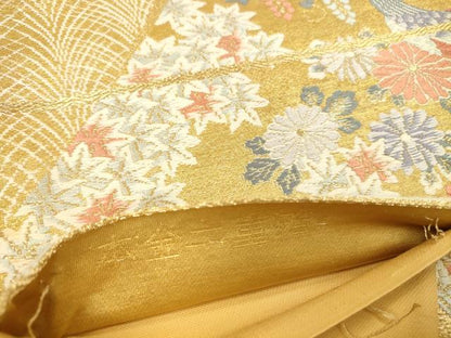 平和屋本店▼六通柄袋帯　唐織　鳳凰花文　本金二重箔　正絹　逸品　DABI5784op