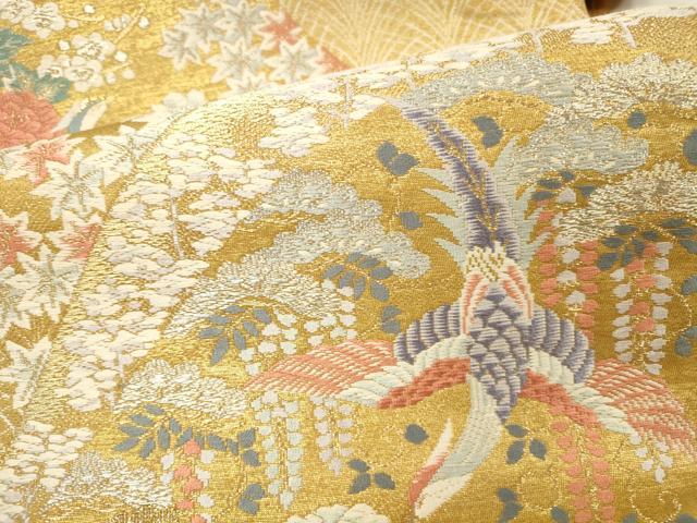 平和屋本店▼六通柄袋帯　唐織　鳳凰花文　本金二重箔　正絹　逸品　DABI5784op