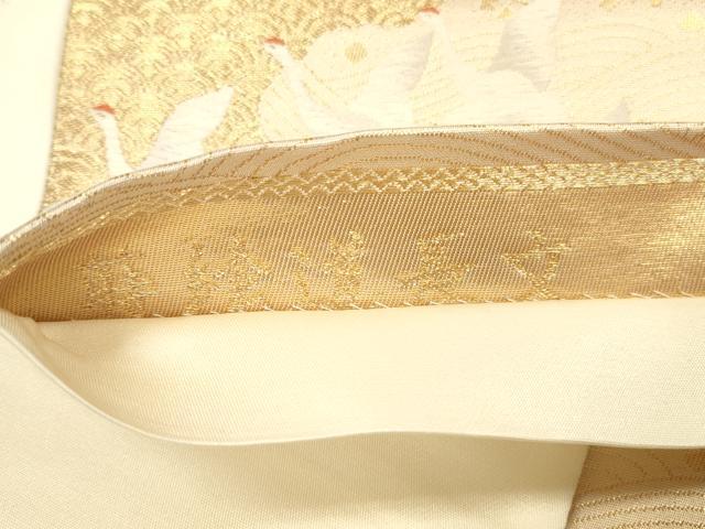平和屋本店▼六通柄袋帯　唐織　蒔絵道長文　本金箔　正絹　逸品　DABI5788op