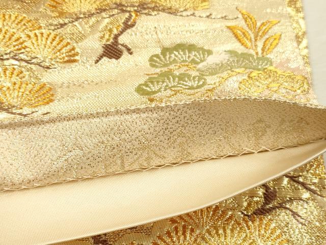 平和屋本店▼六通柄袋帯　唐織　老松籠文様　九百本金弐重織　正絹　逸品　DABI5792op