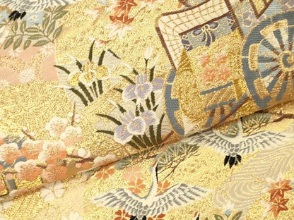 平和屋本店▼六通柄袋帯　唐織　慶祥錦　本金二重箔　正絹　逸品　DABI5800op
