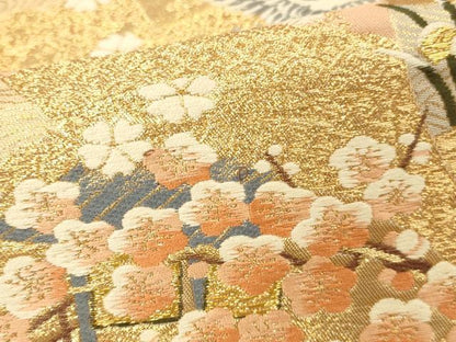平和屋本店▼六通柄袋帯　唐織　慶祥錦　本金二重箔　正絹　逸品　DABI5800op