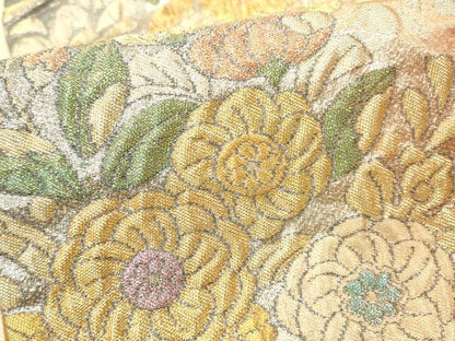 平和屋着物▼六通柄袋帯　ふくれ織　彩虹辻ヶ花　金銀糸　正絹　逸品　DABI5803op