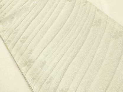 平和屋着物▼両面　六通柄袋帯　舞蝶花文　金糸　正絹　逸品　DABI5819op