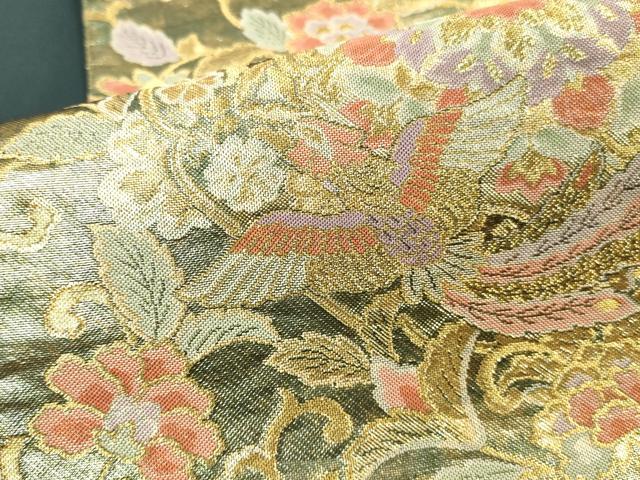 平和屋着物▼六通柄袋帯　華更紗　金糸　正絹　逸品　DABI5836op