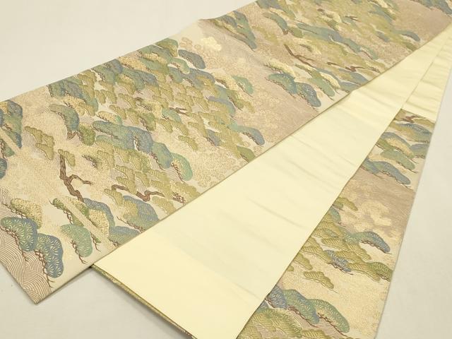 平和屋着物▼西陣　服部織物謹製　六通柄袋帯　枝松文　金糸　正絹　逸品　DABI5850op
