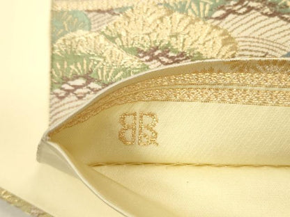 平和屋着物▼西陣　服部織物謹製　六通柄袋帯　枝松文　金糸　正絹　逸品　DABI5850op