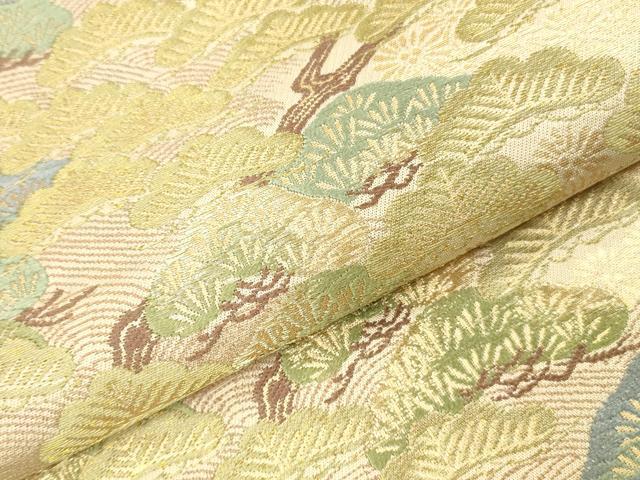 平和屋着物▼西陣　服部織物謹製　六通柄袋帯　枝松文　金糸　正絹　逸品　DABI5850op
