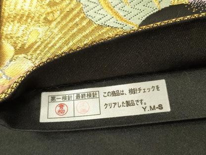 平和屋着物▼六通柄袋帯　唐織　舞花　金銀糸　正絹　逸品　DABI5852op