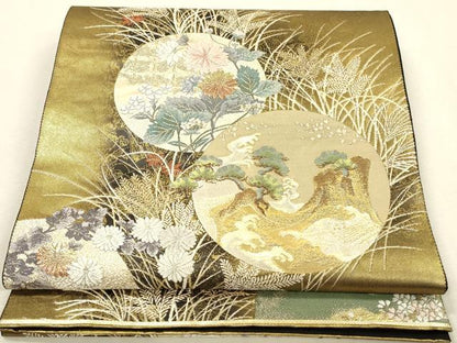 平和屋着物▼六通柄袋帯　唐織　聚宝百景紋　金銀糸　正絹　逸品　DABI5859op