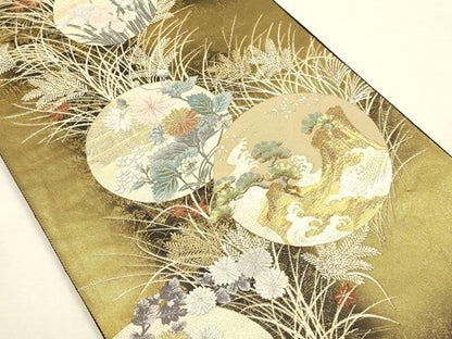 平和屋着物▼六通柄袋帯　唐織　聚宝百景紋　金銀糸　正絹　逸品　DABI5859op