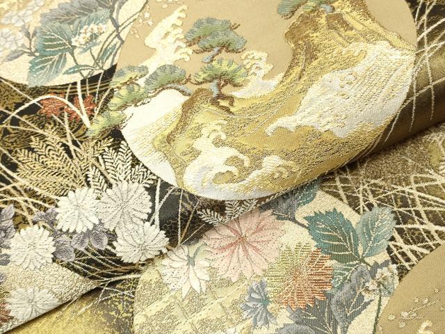 平和屋着物▼六通柄袋帯　唐織　聚宝百景紋　金銀糸　正絹　逸品　DABI5859op