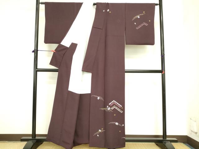 平和屋着物●訪問着　風景花文　金彩　正絹　逸品　DABI5866op