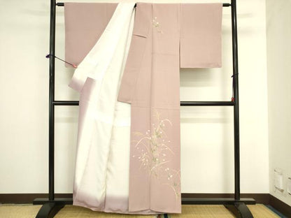 平和屋着物●訪問着　草花　正絹　逸品　DABI5867op