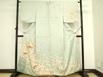 平和屋着物●訪問着　風景花松文　暈し染め　正絹　逸品　DABI5869op
