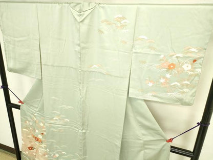 平和屋着物●訪問着　風景花松文　暈し染め　正絹　逸品　DABI5869op