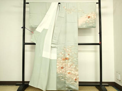 平和屋着物●訪問着　風景花松文　暈し染め　正絹　逸品　DABI5869op