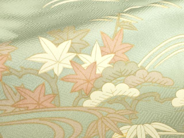 平和屋着物●訪問着　風景花松文　暈し染め　正絹　逸品　DABI5869op