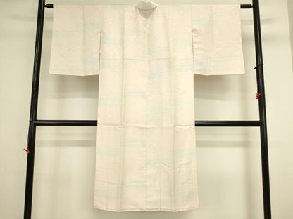 平和屋着物●長襦袢　袷　横段文　暈し染め　銀通し地　半衿刺繍　正絹　逸品　DABI5876op
