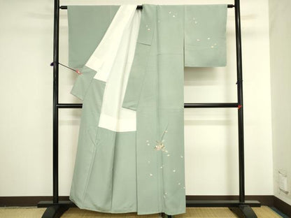 平和屋着物●本加賀友禅作家　柿本市郎　訪問着　南天文　正絹　逸品　未使用　DABI5878op