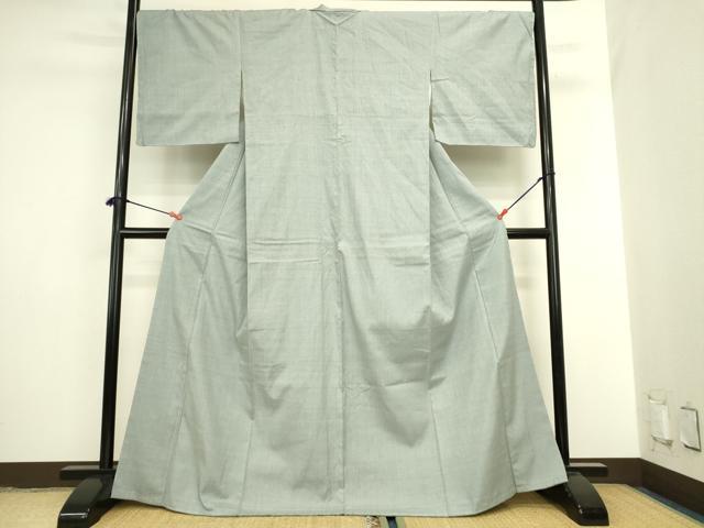 平和屋着物●本場結城紬　秘色色　銀座おゝぎ屋扱い　正絹　逸品　DABI5880op