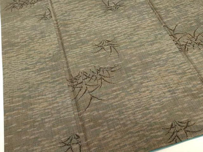 平和屋着物●本場大島紬　9マルキ　草葉文　正絹　逸品　DABI5883op