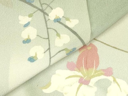 平和屋着物●二代目清次郎　手描き　訪問着　草花　暈し染め　正絹　逸品　未使用　DABI5886op