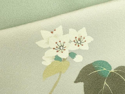 平和屋着物●二代目清次郎　手描き　訪問着　草花　暈し染め　正絹　逸品　未使用　DABI5886op