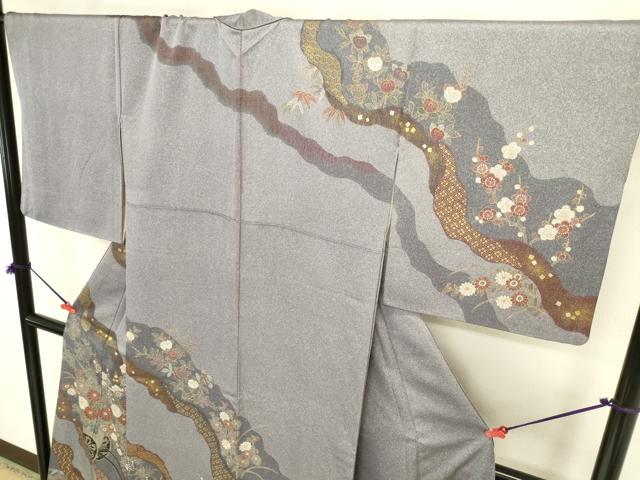 平和屋着物●京友禅の第一人者　松井青々　訪問着　道長花車文　金彩　正絹　逸品　DABI5887op