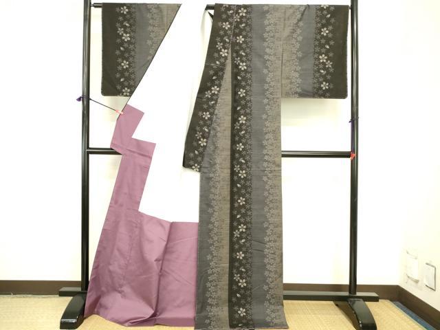 平和屋着物●本場大島紬　9マルキ　舞桜間道　ロング丈　正絹　逸品　未使用　DABI5889op