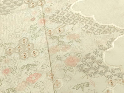 平和屋着物●中国三大刺繍　スワトウ刺繍　汕頭刺繍　相良刺繍　総刺繍　色留訪問着　美空ひばり　吉祥花文　正絹　逸品　未使用　DABI5892op