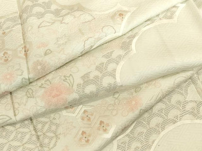 平和屋着物●中国三大刺繍　スワトウ刺繍　汕頭刺繍　相良刺繍　総刺繍　色留訪問着　美空ひばり　吉祥花文　正絹　逸品　未使用　DABI5892op