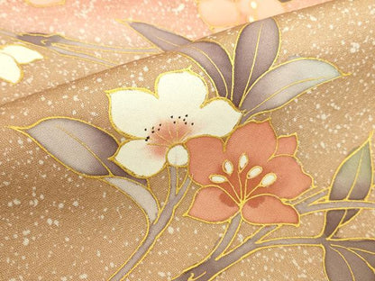 平和屋着物●訪問着　作家物　地紙草花文　暈し染め　金彩　正絹　逸品　DABI5893op