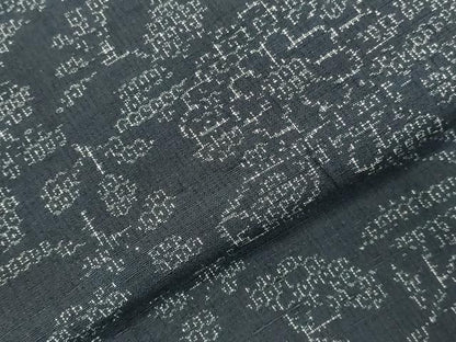 平和屋着物●結城紬　100亀甲　風景花文　正絹　逸品　DABI5906op