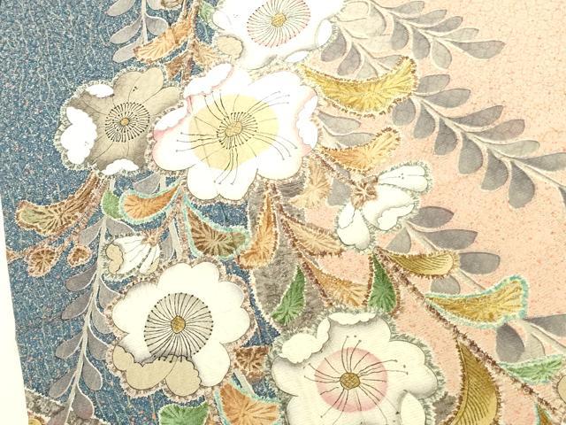 平和屋着物●豪華振袖　絞り　辻が花　暈し染め　金彩　金通し地　正絹　逸品　DABI5907op