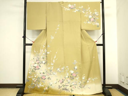 平和屋着物●訪問着　友禅　作家物　草花　暈し染め　正絹　逸品　DABI5909op