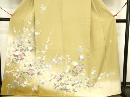 平和屋着物●訪問着　友禅　作家物　草花　暈し染め　正絹　逸品　DABI5909op