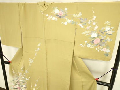 平和屋着物●訪問着　友禅　作家物　草花　暈し染め　正絹　逸品　DABI5909op