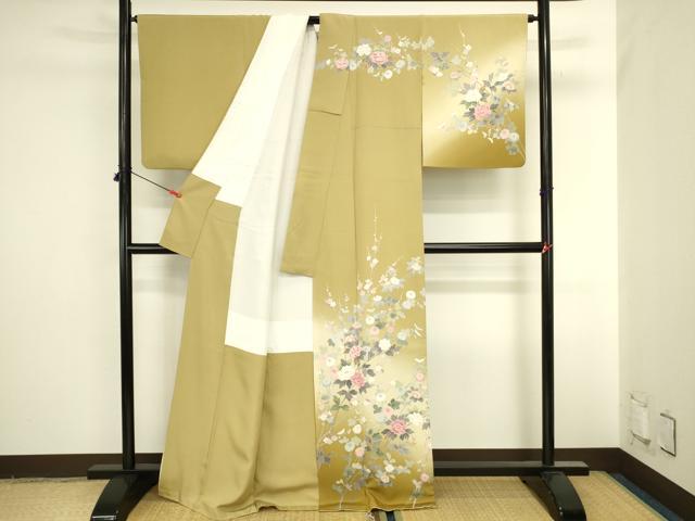 平和屋着物●訪問着　友禅　作家物　草花　暈し染め　正絹　逸品　DABI5909op