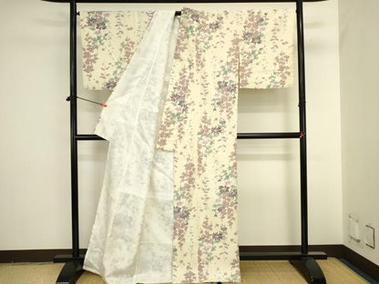 平和屋着物●小紋　草花　枝梅　洗える着物　DABI5910op