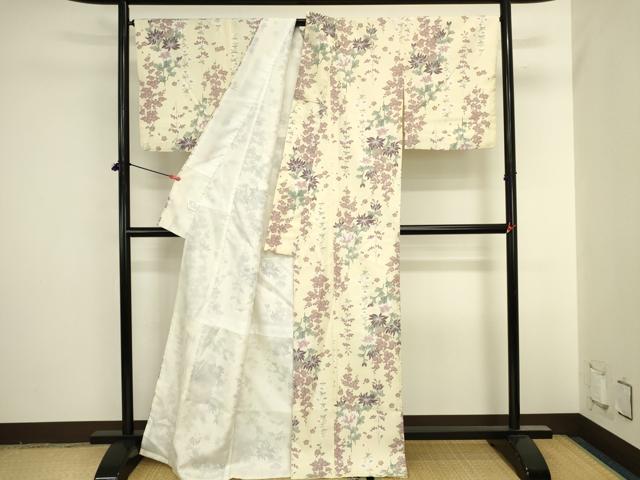平和屋着物●小紋　草花　枝梅　洗える着物　DABI5910op