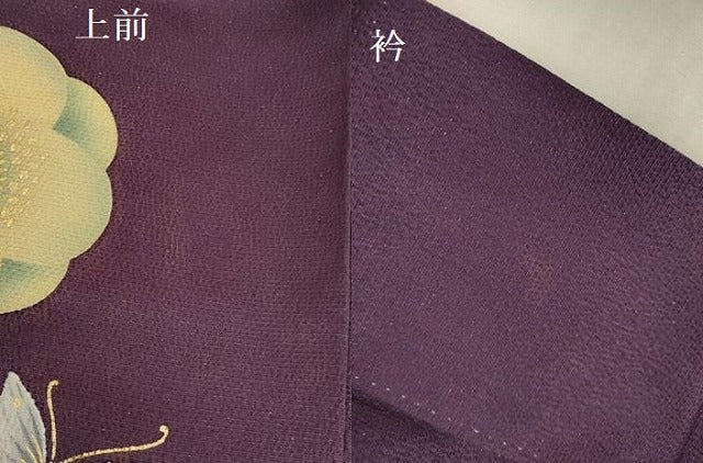 平和屋着物●豪華振袖　駒刺繍　舞蝶枝垂れ藤文　金彩　金通し地　正絹　逸品　DABI5912op