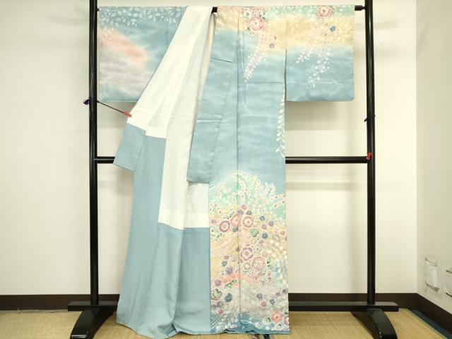 平和屋着物●越後十日町の一流染匠　桐屋・翠山工房　徳永憲峯　訪問着　絞り　辻が花　暈し染め　正絹　逸品　DABI5915op