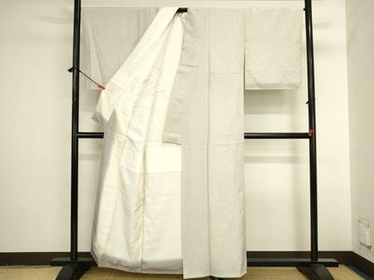 平和屋着物●上質な小紋　立波文　銀彩　正絹　逸品　未使用　DABI5921op