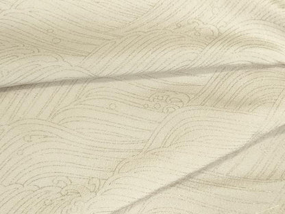 平和屋着物●上質な小紋　立波文　銀彩　正絹　逸品　未使用　DABI5921op