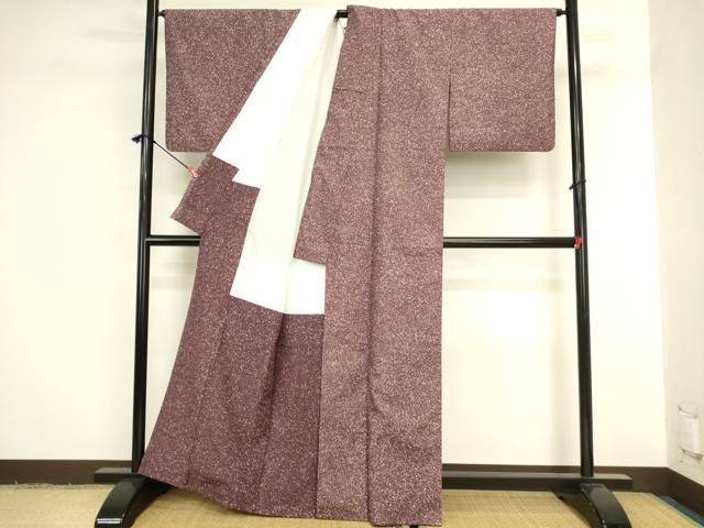 平和屋着物●上質な小紋　紬地　霞文　正絹　逸品　DABI5926op