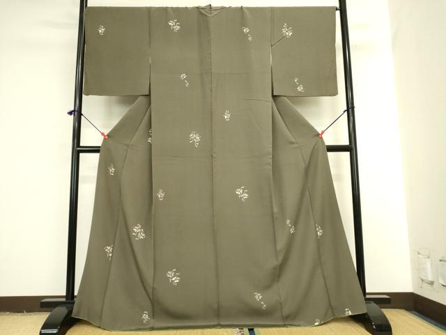 平和屋着物●上質な小紋　草花　正絹　逸品　DABI5927op