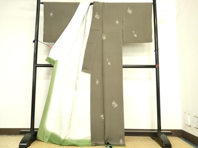 平和屋着物●上質な小紋　草花　正絹　逸品　DABI5927op