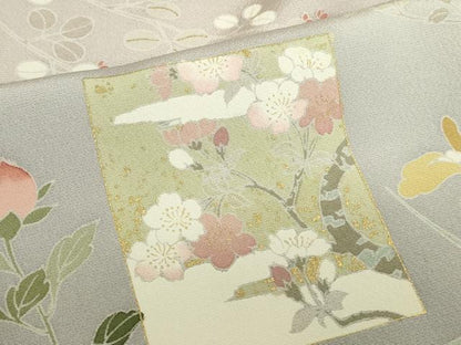 平和屋着物●訪問着　色紙花文　暈し染め　金彩　正絹　逸品　DABI5928op